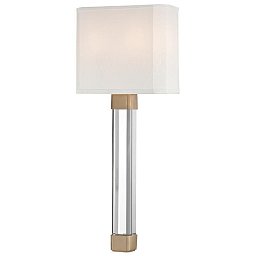 Nástěnné svítidlo LARISSA ocel/hedvábí staromosaz/bílá E14 2x40W - HUDSON VALLEY Obrázek pro produkt Nástěnné svítidlo LARISSA ocel/hedvábí staromosaz/bílá E14 2x40W - HUDSON VALLEY
