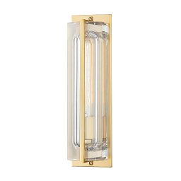 Nástěnné svítidlo HAWKINS ocel/sklo staromosaz/čirá E27 1x40W - HUDSON VALLEY Obrázek pro produkt Nástěnné svítidlo HAWKINS ocel/sklo staromosaz/čirá E27 1x40W - HUDSON VALLEY
