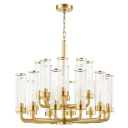Závěsné svítidlo SORIANO ocel/sklo staromosaz/čirá E27 20x40W - HUDSON VALLEY Obrázek pro produkt Závěsné svítidlo SORIANO ocel/sklo staromosaz/čirá E27 20x40W - HUDSON VALLEY