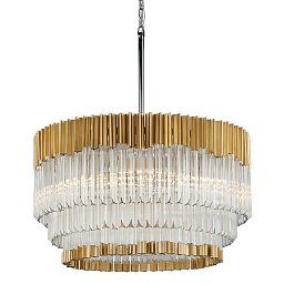 Závěsné svítidlo CHARISMA ocel/hliník/křišťál zlatá/čirá E14 8x40W - HUDSON VALLEY (Corbettt) Obrázek pro produkt Závěsné svítidlo CHARISMA ocel/hliník/křišťál zlatá/čirá E14 8x40W - HUDSON VALLEY (Corbettt)