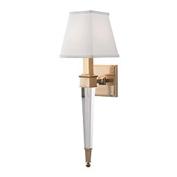 Nástěnné svítidlo RUSKIN mosaz/hedvábí staromosaz/bílá E14 1x60W - HUDSON VALLEY Obrázek pro produkt Nástěnné svítidlo RUSKIN mosaz/hedvábí staromosaz/bílá E14 1x60W - HUDSON VALLEY