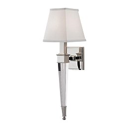Nástěnné svítidlo RUSKIN mosaz/hedvábí nikl/bílá E14 1x60W - HUDSON VALLEY Obrázek pro produkt Nástěnné svítidlo RUSKIN mosaz/hedvábí nikl/bílá E14 1x60W - HUDSON VALLEY