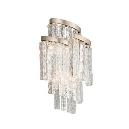 Nástěnné svítidlo MONT BLANC kov/benátské sklo stříbrná/čirá E14 3x60W - HUDSON VALLEY (Corbettt) Obrázek pro produkt Nástěnné svítidlo MONT BLANC kov/benátské sklo stříbrná/čirá E14 3x60W - HUDSON VALLEY (Corbettt)