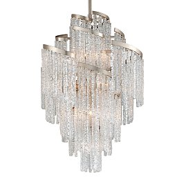 Závěsné svítidlo MONT BLANC kov/benátské sklo stříbrná/čirá E14 13x40W - HUDSON VALLEY (Corbettt) Obrázek pro produkt Závěsné svítidlo MONT BLANC kov/benátské sklo stříbrná/čirá E14 13x40W - HUDSON VALLEY (Corbettt)