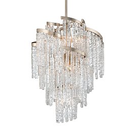 Závěsné svítidlo MONT BLANC kov/benátské sklo stříbrná/čirá E14 9x40W - HUDSON VALLEY (Corbettt) Obrázek pro produkt Závěsné svítidlo MONT BLANC kov/benátské sklo stříbrná/čirá E14 9x40W - HUDSON VALLEY (Corbettt)
