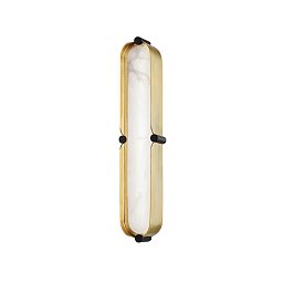 Nástěnné svítidlo TRIBECA mosaz/alabastr staromosaz/černá/bílá LED 11W 2700K stmívatelné - HUDSON VALLEY Obrázek pro produkt Nástěnné svítidlo TRIBECA mosaz/alabastr staromosaz/černá/bílá LED 11W 2700K stmívatelné - HUDSON VALLEY