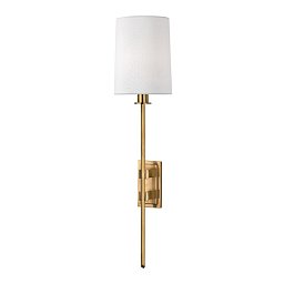 Nástěnné svítidlo FREDONIA mosaz/hedvábí staromosaz/bílá E14 1x60W - HUDSON VALLEY Obrázek pro produkt Nástěnné svítidlo FREDONIA mosaz/hedvábí staromosaz/bílá E14 1x60W - HUDSON VALLEY