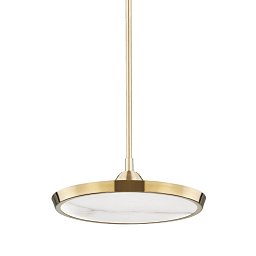 Závěsné svítidlo DRAPER mosaz/alabastr staromosaz/bílá LED 35W 2700K stmívatelné - HUDSON VALLEY Obrázek pro produkt Závěsné svítidlo DRAPER mosaz/alabastr staromosaz/bílá LED 35W 2700K stmívatelné - HUDSON VALLEY