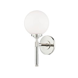 Nástěnné svítidlo BOWERY ocel/sklo nikl/opál E27 1x60W - HUDSON VALLEY Obrázek pro produkt Nástěnné svítidlo BOWERY ocel/sklo nikl/opál E27 1x60W - HUDSON VALLEY