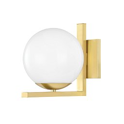 Nástěnné svítidlo TANNER ocel/sklo staromosaz/opál E27 1x60W - HUDSON VALLEY Obrázek pro produkt Nástěnné svítidlo TANNER ocel/sklo staromosaz/opál E27 1x60W - HUDSON VALLEY