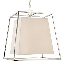 Závěsné svítidlo KYLE mosaz/hedvábí nikl/bílá E14 6x40W - HUDSON VALLEY Obrázek pro produkt Závěsné svítidlo KYLE mosaz/hedvábí nikl/bílá E14 6x40W - HUDSON VALLEY