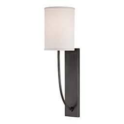 Nástěnné svítidlo COLTON ocel/textil starobronz/bílá E14 1x40W - HUDSON VALLEY Obrázek pro produkt Nástěnné svítidlo COLTON ocel/textil starobronz/bílá E14 1x40W - HUDSON VALLEY