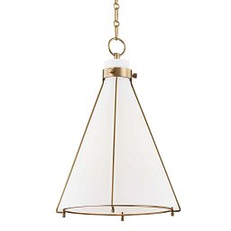 Závěsné svítidlo ELDRIDGE ocel/sklo staromosaz/opál E27 1x13W - HUDSON VALLEY Obrázek pro produkt Závěsné svítidlo ELDRIDGE ocel/sklo staromosaz/opál E27 1x13W - HUDSON VALLEY