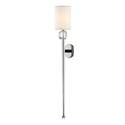 Nástěnné svítidlo ROCKLAND ocel/hedvábí nikl/bílá E14 1x40W - HUDSON VALLEY Obrázek pro produkt Nástěnné svítidlo ROCKLAND ocel/hedvábí nikl/bílá E14 1x40W - HUDSON VALLEY