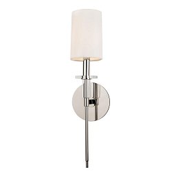 Nástěnné svítidlo AMHERST ocel/hedvábí nikl/bílá E14 1x40W - HUDSON VALLEY Obrázek pro produkt Nástěnné svítidlo AMHERST ocel/hedvábí nikl/bílá E14 1x40W - HUDSON VALLEY