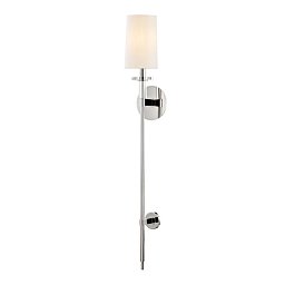 Nástěnné svítidlo AMHERST ocel/hedvábí nikl/bílá E14 1x40W - HUDSON VALLEY Obrázek pro produkt Nástěnné svítidlo AMHERST ocel/hedvábí nikl/bílá E14 1x40W - HUDSON VALLEY