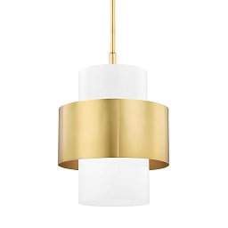 Závěsné svítidlo CORINTH ocel/sklo staromosaz/opál E27 1x20W - HUDSON VALLEY Obrázek pro produkt Závěsné svítidlo CORINTH ocel/sklo staromosaz/opál E27 1x20W - HUDSON VALLEY