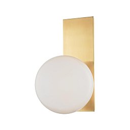 Nástěnné svítidlo HINSDALE ocel/sklo staromosaz/matná G9 1x6W - HUDSON VALLEY Obrázek pro produkt Nástěnné svítidlo HINSDALE ocel/sklo staromosaz/matná G9 1x6W - HUDSON VALLEY