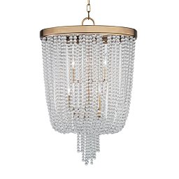 Závěsné svítidlo ROYALTON ocel/křišťál staromosaz E14 8x40W - HUDSON VALLEY Obrázek pro produkt Závěsné svítidlo ROYALTON ocel/křišťál staromosaz E14 8x40W - HUDSON VALLEY