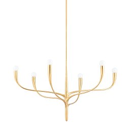 Závěsné svítidlo LABRA ocel zlatá E14 6x60W - HUDSON VALLEY Obrázek pro produkt Závěsné svítidlo LABRA ocel zlatá E14 6x60W - HUDSON VALLEY