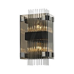 Nástěnné svítidlo APOLLO kov/sklo bronz/chrom/kouřová E14 2x40W - HUDSON VALLEY (Troy) Obrázek pro produkt Nástěnné svítidlo APOLLO kov/sklo bronz/chrom/kouřová E14 2x40W - HUDSON VALLEY (Troy)