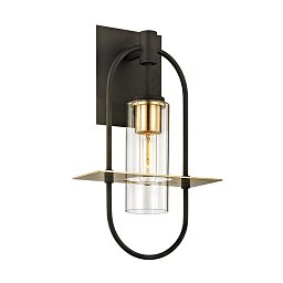 Venkovní nástěnné svítidlo SMYTH kov/mosaz/sklo bronz/kartáčovaná mosaz/čirá E27 1x13W - HUDSON VALLEY (Troy) Obrázek pro produkt Venkovní nástěnné svítidlo SMYTH kov/mosaz/sklo bronz/kartáčovaná mosaz/čirá E27 1x13W - HUDSON VALLEY (Troy)