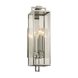 Venkovní nástěnné svítidlo BECKHAM kov/sklo ocel/čirá E14 3x40W - HUDSON VALLEY (Troy) Obrázek pro produkt Venkovní nástěnné svítidlo BECKHAM kov/sklo ocel/čirá E14 3x40W - HUDSON VALLEY (Troy)