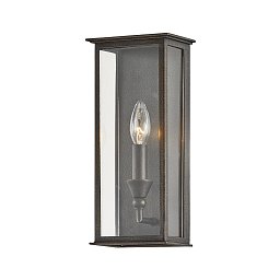Venkovní nástěnné svítidlo CHAUNCEY kov/sklo bronz/čirá E14 1x40W - HUDSON VALLEY (Troy) Obrázek pro produkt Venkovní nástěnné svítidlo CHAUNCEY kov/sklo bronz/čirá E14 1x40W - HUDSON VALLEY (Troy)