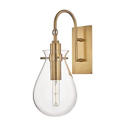 Nástěnné svítidlo IVY ocel/sklo staromosaz/čirá E27 1x4W - HUDSON VALLEY Obrázek pro produkt Nástěnné svítidlo IVY ocel/sklo staromosaz/čirá E27 1x4W - HUDSON VALLEY