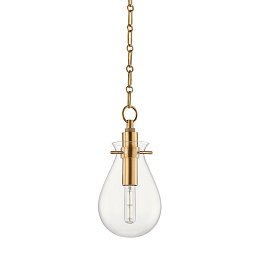 Závěsné svítidlo IVY ocel/sklo staromosaz/čirá E27 1x5W - HUDSON VALLEY Obrázek pro produkt Závěsné svítidlo IVY ocel/sklo staromosaz/čirá E27 1x5W - HUDSON VALLEY