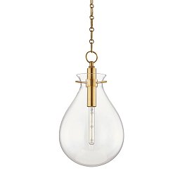 Závěsné svítidlo IVY ocel/sklo staromosaz/čirá E27 1x7W - HUDSON VALLEY Obrázek pro produkt Závěsné svítidlo IVY ocel/sklo staromosaz/čirá E27 1x7W - HUDSON VALLEY