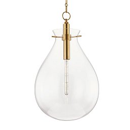 Závěsné svítidlo IVY ocel/sklo staromosaz/čirá E27 1x10W - HUDSON VALLEY Obrázek pro produkt Závěsné svítidlo IVY ocel/sklo staromosaz/čirá E27 1x10W - HUDSON VALLEY