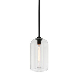 Závěsné svítidlo DISTRICT kov/sklo černá/čirá E27 1x40W - HUDSON VALLEY (Troy) Obrázek pro produkt Závěsné svítidlo DISTRICT kov/sklo černá/čirá E27 1x40W - HUDSON VALLEY (Troy)