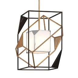 Závěsné svítidlo CUBIST kov/akryl bronz/zlatá/bílá E27 1x40W - HUDSON VALLEY (Troy) Obrázek pro produkt Závěsné svítidlo CUBIST kov/akryl bronz/zlatá/bílá E27 1x40W - HUDSON VALLEY (Troy)