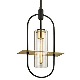 Závěsné svítidlo SMYTH kov/mosaz/sklo bronz/kartáčovaná mosaz/čirá E27 1x75W - HUDSON VALLEY (Troy) Obrázek pro produkt Závěsné svítidlo SMYTH kov/mosaz/sklo bronz/kartáčovaná mosaz/čirá E27 1x75W - HUDSON VALLEY (Troy)