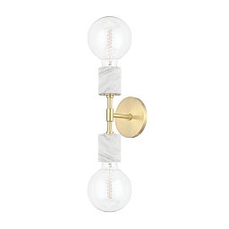 Nástěnné svítidlo ASIME ocel staromosaz E27 2x40W - HUDSON VALLEY (Mitzi) Obrázek pro produkt Nástěnné svítidlo ASIME ocel staromosaz E27 2x40W - HUDSON VALLEY (Mitzi)