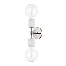 Nástěnné svítidlo ASIME ocel nikl E27 2x40W - HUDSON VALLEY (Mitzi) Obrázek pro produkt Nástěnné svítidlo ASIME ocel nikl E27 2x40W - HUDSON VALLEY (Mitzi)