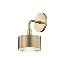 Nástěnné svítidlo NORA ocel/sklo staromosaz/matná G9 1x6W - HUDSON VALLEY (Mitzi) Obrázek pro produkt Nástěnné svítidlo NORA ocel/sklo staromosaz/matná G9 1x6W - HUDSON VALLEY (Mitzi)