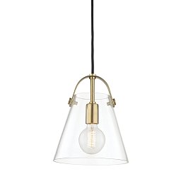 Závěsné svítidlo KARIN ocel/sklo staromosaz/čirá E27 1x60W - HUDSON VALLEY (Mitzi) Obrázek pro produkt Závěsné svítidlo KARIN ocel/sklo staromosaz/čirá E27 1x60W - HUDSON VALLEY (Mitzi)