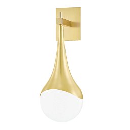 Nástěnné svítidlo ARIANA ocel/sklo staromosaz/opál E27 1x40W - HUDSON VALLEY (Mitzi) Obrázek pro produkt Nástěnné svítidlo ARIANA ocel/sklo staromosaz/opál E27 1x40W - HUDSON VALLEY (Mitzi)