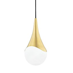 Závěsné svítidlo ARIANA ocel/sklo staromosaz/opál E27 1x60W - HUDSON VALLEY (Mitzi) Obrázek pro produkt Závěsné svítidlo ARIANA ocel/sklo staromosaz/opál E27 1x60W - HUDSON VALLEY (Mitzi)