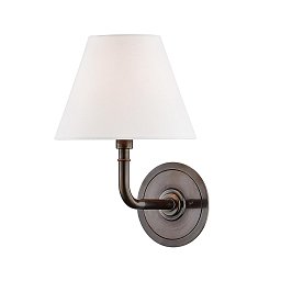 Nástěnné svítidlo SIGNATURE NO.1 ocel/textil bronz/bílá E14 1x40W - HUDSON VALLEY Obrázek pro produkt Nástěnné svítidlo SIGNATURE NO.1 ocel/textil bronz/bílá E14 1x40W - HUDSON VALLEY