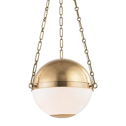 Závěsné svítidlo SPHERE NO. 2 mosaz/sklo staromosaz/opál E27 2x40W - HUDSON VALLEY Obrázek pro produkt Závěsné svítidlo SPHERE NO. 2 mosaz/sklo staromosaz/opál E27 2x40W - HUDSON VALLEY