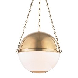 Závěsné svítidlo SPHERE NO. 2 mosaz/sklo staromosaz/opál E27 3x40W - HUDSON VALLEY Obrázek pro produkt Závěsné svítidlo SPHERE NO. 2 mosaz/sklo staromosaz/opál E27 3x40W - HUDSON VALLEY