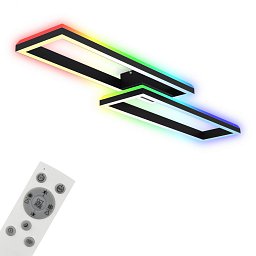RGB CCT LED stropní svítidlo 119,5cm 45W 4400lm černá - BRILO Obrázek pro produkt RGB CCT LED stropní svítidlo 119,5cm 45W 4400lm černá - BRILO