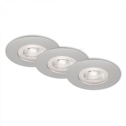 3ks sada LED vestavné svítidlo, pr. 9 cm, 5 W, matný chrom - BRILONER Obrázek pro produkt 3ks sada LED vestavné svítidlo, pr. 9 cm, 5 W, matný chrom - BRILONER