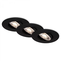 3ks sada ultraploché LED vestavné svítidlo, pr. 9 cm, 5 W, černá - BRILONER Obrázek pro produkt 3ks sada ultraploché LED vestavné svítidlo, pr. 9 cm, 5 W, černá - BRILONER