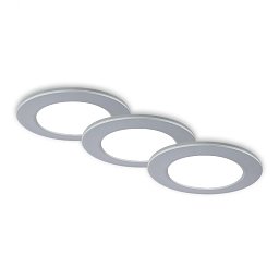 CCT LED vestavná svítidla sada, pr.9,2 cm, 3x LED, 4,8 W, 450 lm, matný chrom - BRILONER Obrázek pro produkt CCT LED vestavná svítidla sada, pr.9,2 cm, 3x LED, 4,8 W, 450 lm, matný chrom - BRILONER