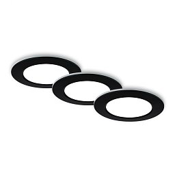 CCT LED vestavná svítidla sada, pr.9,2 cm, 3x LED, 4,8 W, 450 lm, černá - BRILONER Obrázek pro produkt CCT LED vestavná svítidla sada, pr.9,2 cm, 3x LED, 4,8 W, 450 lm, černá - BRILONER