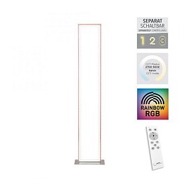 FELIX60 LED stojací svítidlo stříbrná barva, nožní vypínač, stmívatelné Sidelight RGB Rainbow 2700-5000K - LEUCHTEN DIREKT / JUST LIGHT Obrázek pro produkt FELIX60 LED stojací svítidlo stříbrná barva, nožní vypínač, stmívatelné Sidelight RGB Rainbow 2700-5000K - LEUCHTEN DIREKT / JUST LIGHT